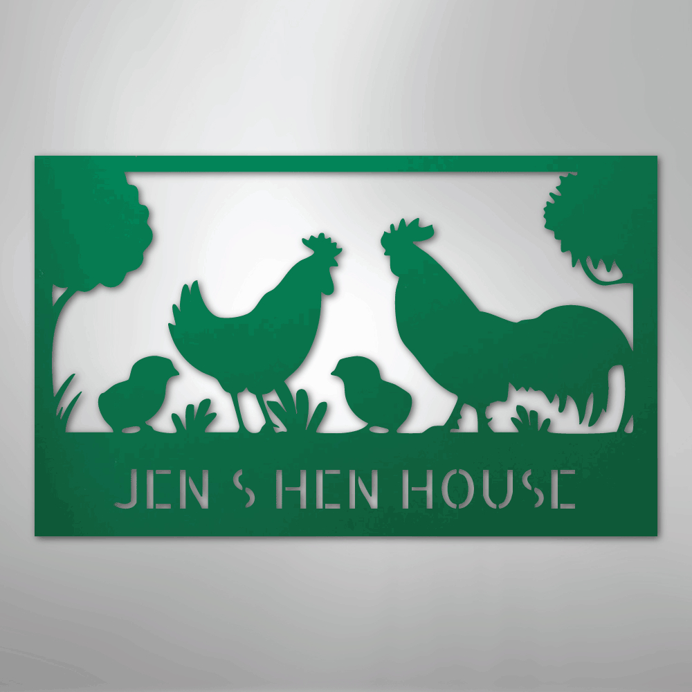 Personalized Hen House Sign green