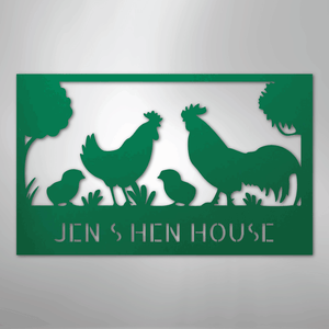 Personalized Hen House Sign green