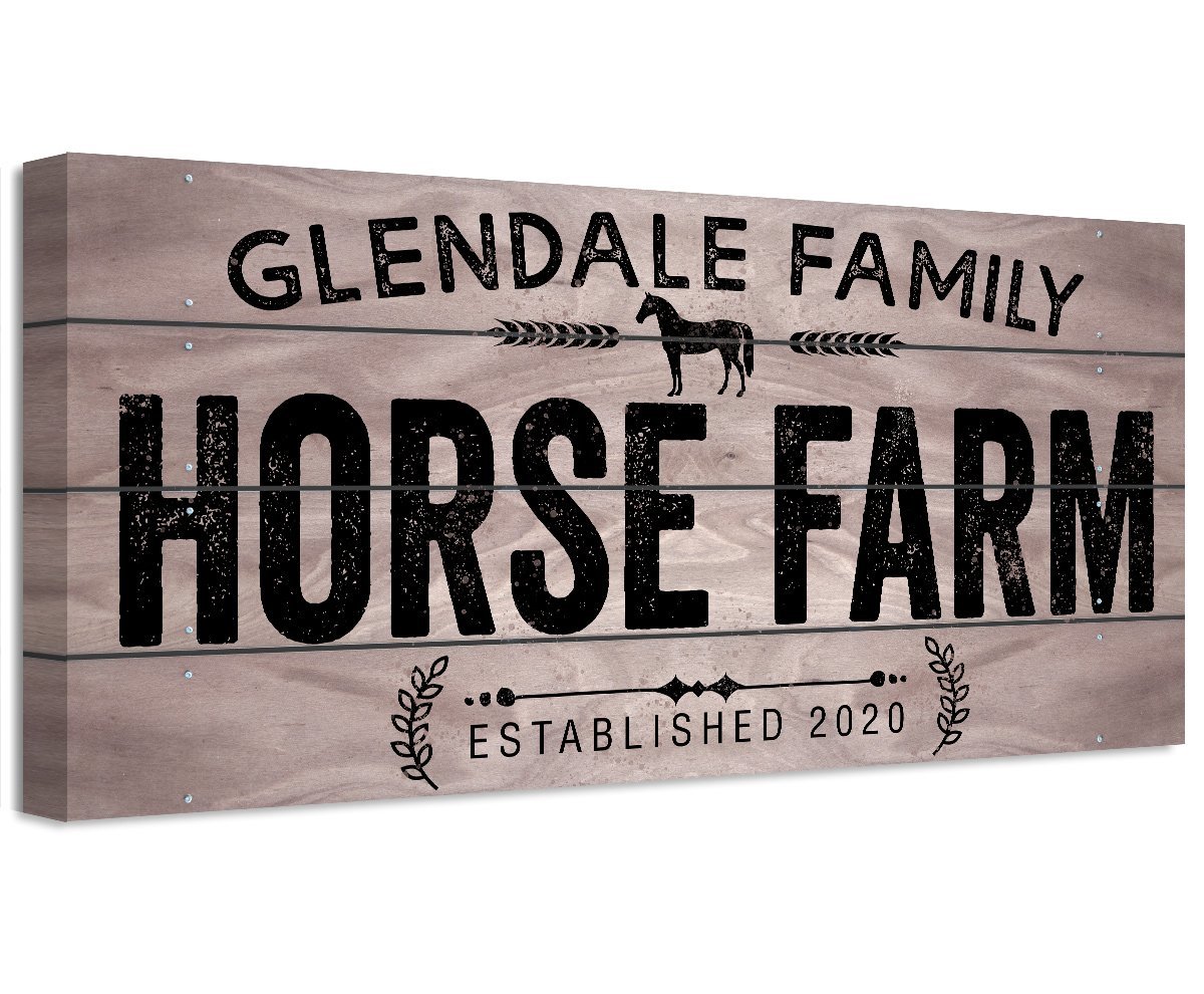 Personalized Horse Farm Farmhouse Wall Art | Custom Canvas & Print | Farmhouse World