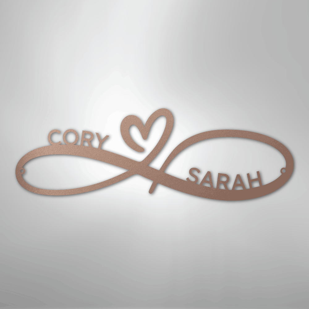 Personalized Infinity Heart Metal Sign rose