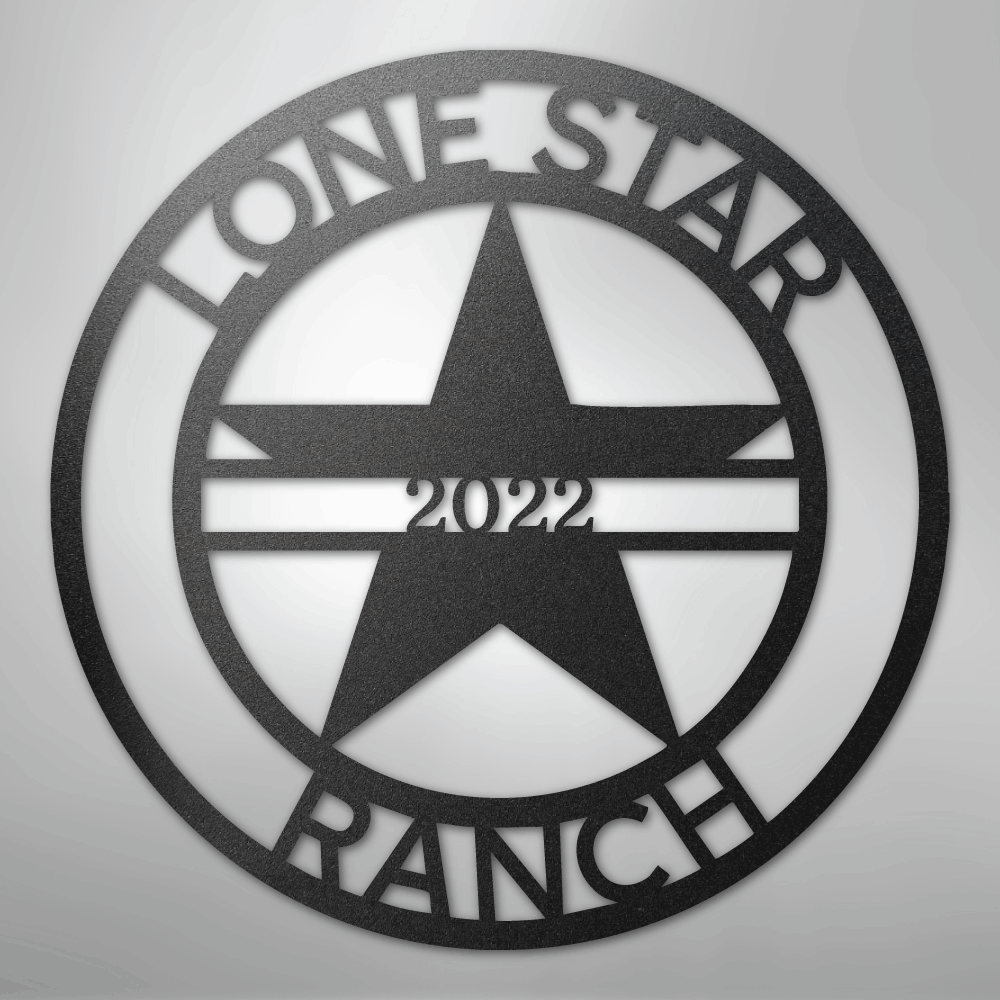 Personalized Star Decor Sign black