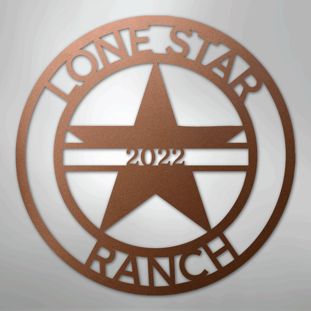Personalized Star Decor Sign copper