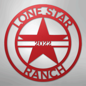 Personalized Star Decor Sign red