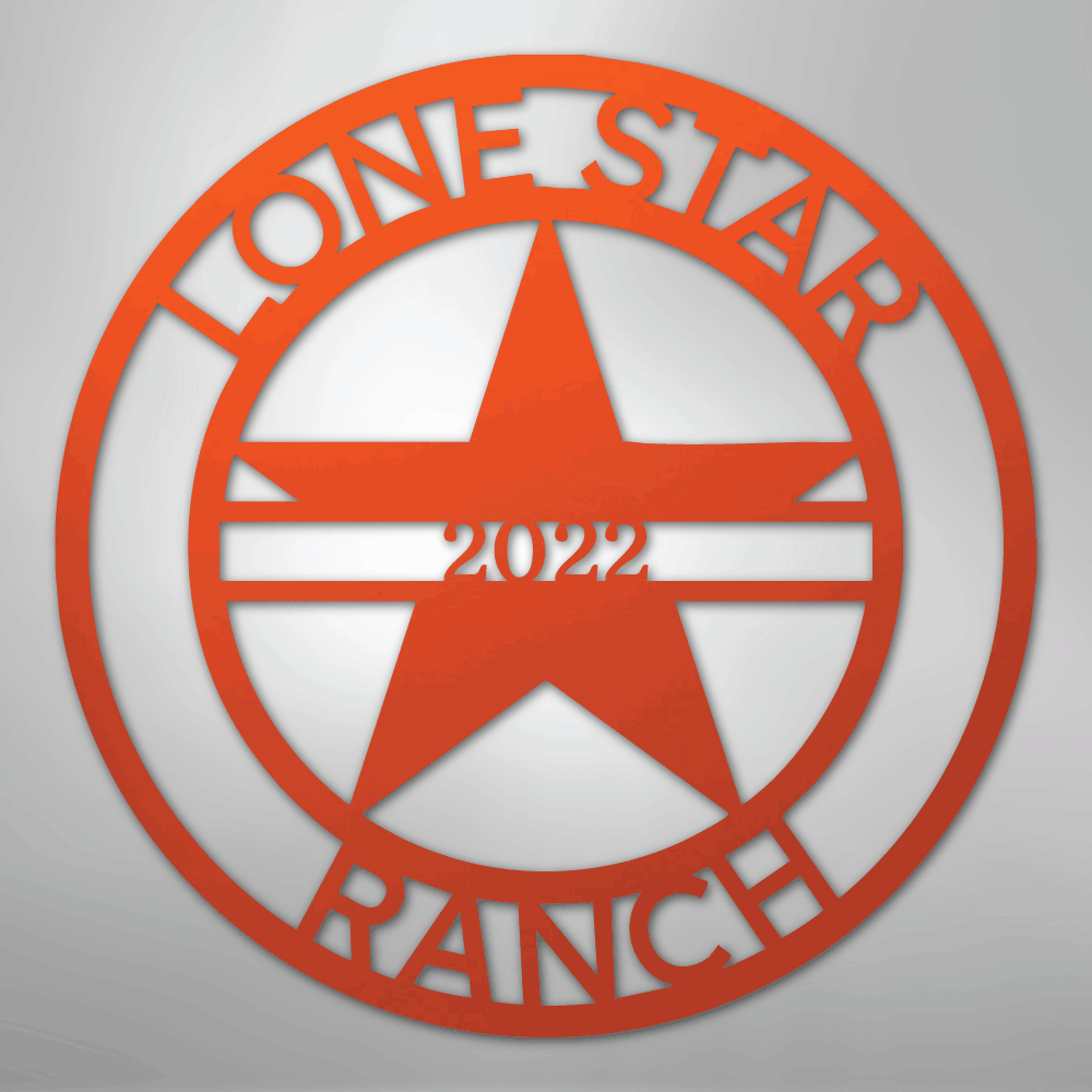 Personalized Star Decor Sign orange