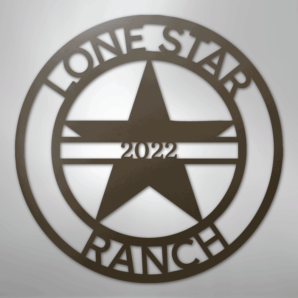 Personalized Star Decor Sign brown