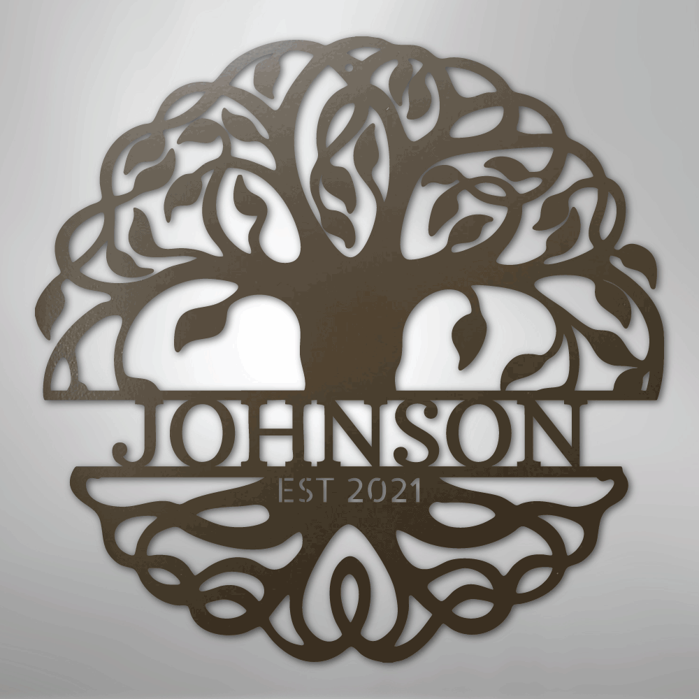 Personalized Decorative tree of life metal wall art brown