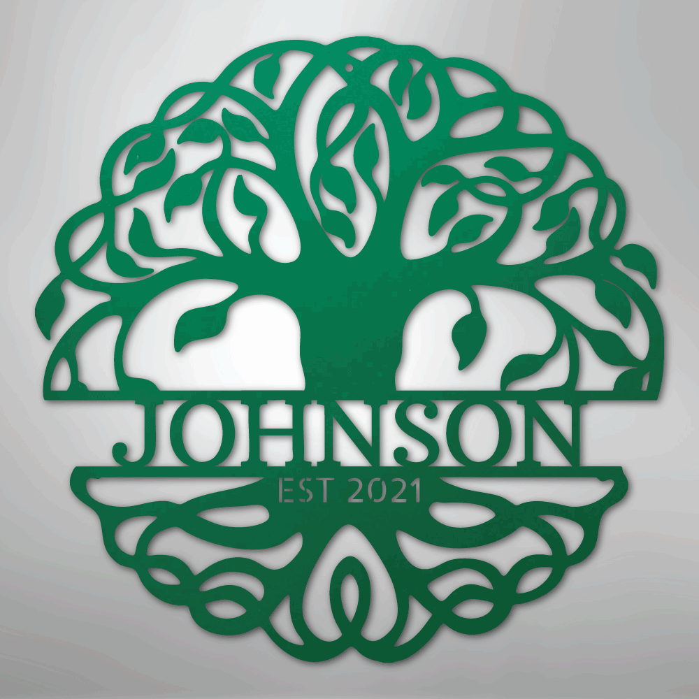 Personalized Decorative tree of life metal wall art green