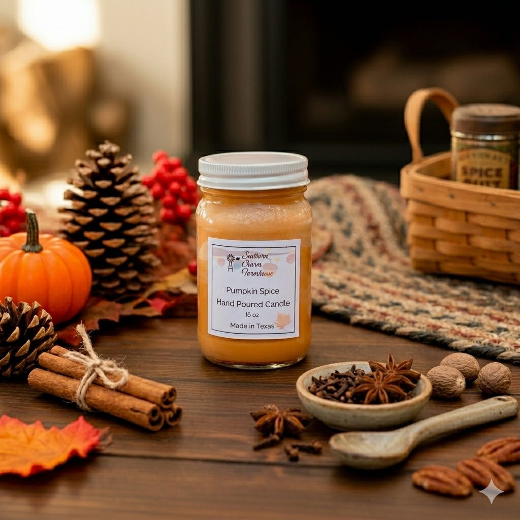 Pumpkin Spice Candle & Wax Melt | Cinnamon & Vanilla | Farmhouse World