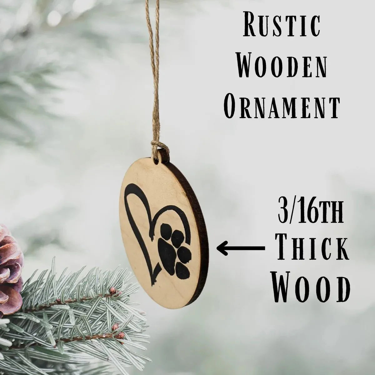 Puppy Heart Wood Ornament - Dog Lover Gift | Farmhouse World