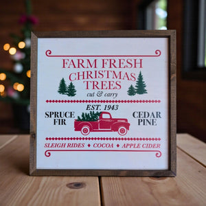 Rustic Christmas Truck Sign 10" | Farmhouse World