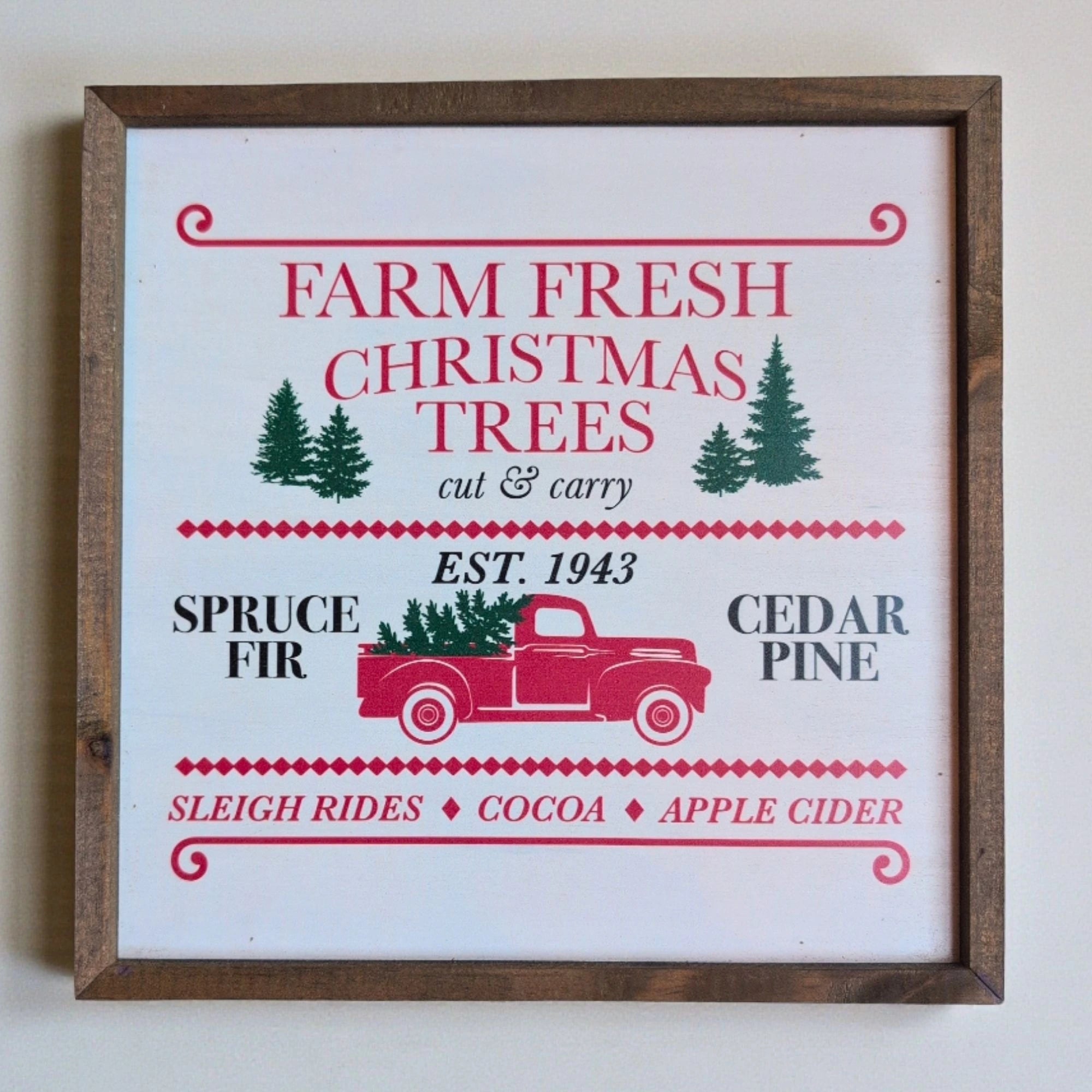 Rustic Christmas Truck Sign 10" | Farmhouse World