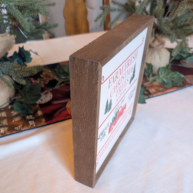 Christmas Decorations - Rustic Christmas Truck Sign 10"
