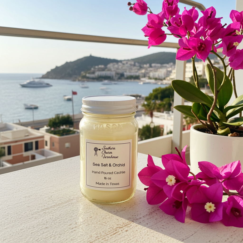 Sea Salt & Orchid Candle & Wax Melt | Coastal Floral | Farmhouse World