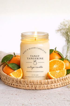 clean burning tangerine soy candle