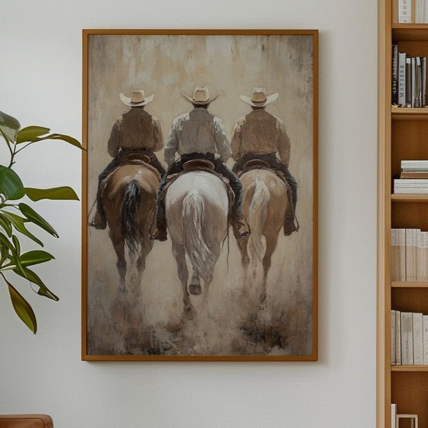 Three Cowboys on Horseback  |  Western Ranch Wall Art | Farmhouse World