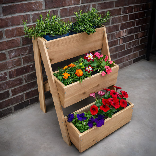 Vertical Raised Garden Bed - 3 Tiered Planter Stand | Farmhouse World