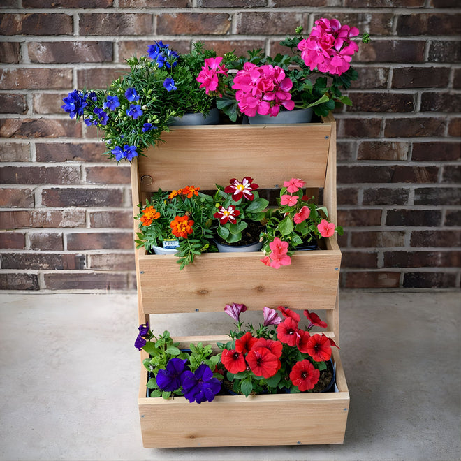 Vertical Raised Garden Bed - 3 Tiered Planter Stand | Farmhouse World