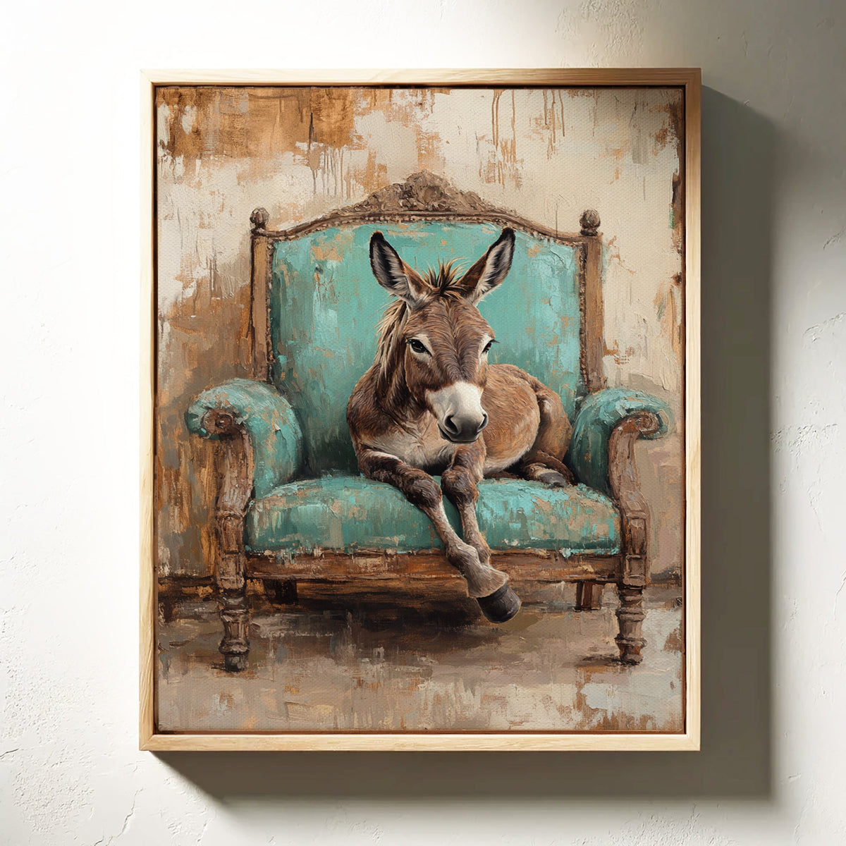 Turquoise Donkey Reverie | Western Wall Art | Farmhouse World