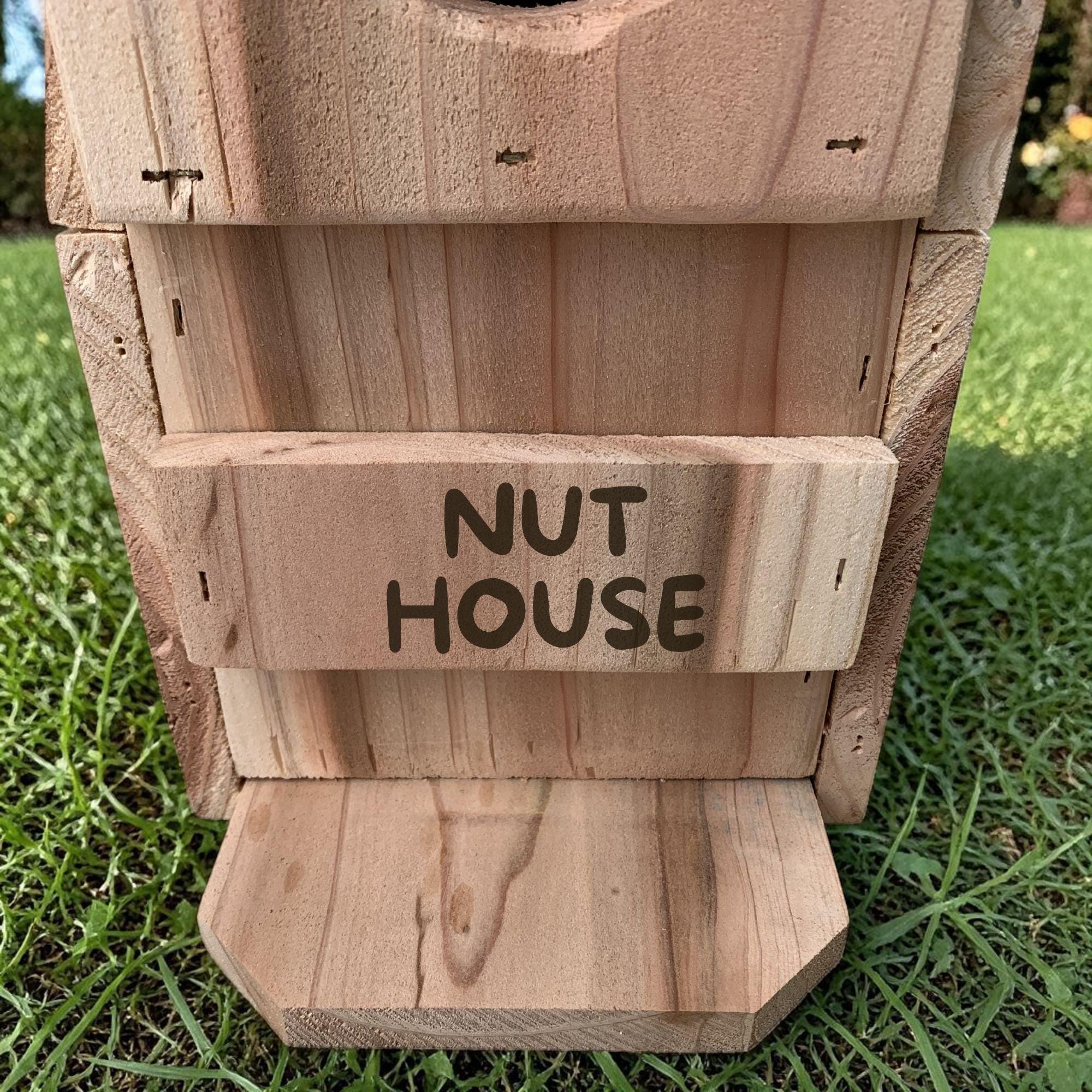Cedar Squirrel House for Backyard, Handmade Wooden Nesting Box, Outdoor Wildlife Habitat, Tree Mounted Squirrel Shelter