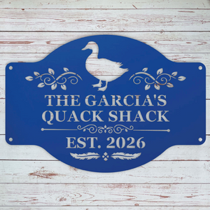 Blue Personalized duck owner gift with farm name and established year