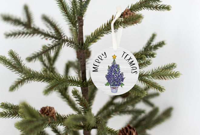 Bluebonnet Merry Texmas Ornament - Bluebonnet Christmas Tree | Farmhouse World