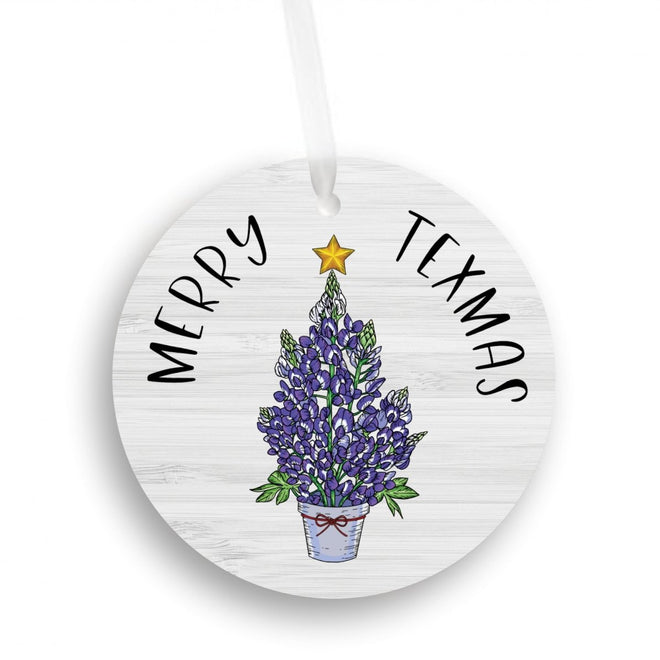 Bluebonnet Merry Texmas Ornament - Bluebonnet Christmas Tree | Farmhouse World