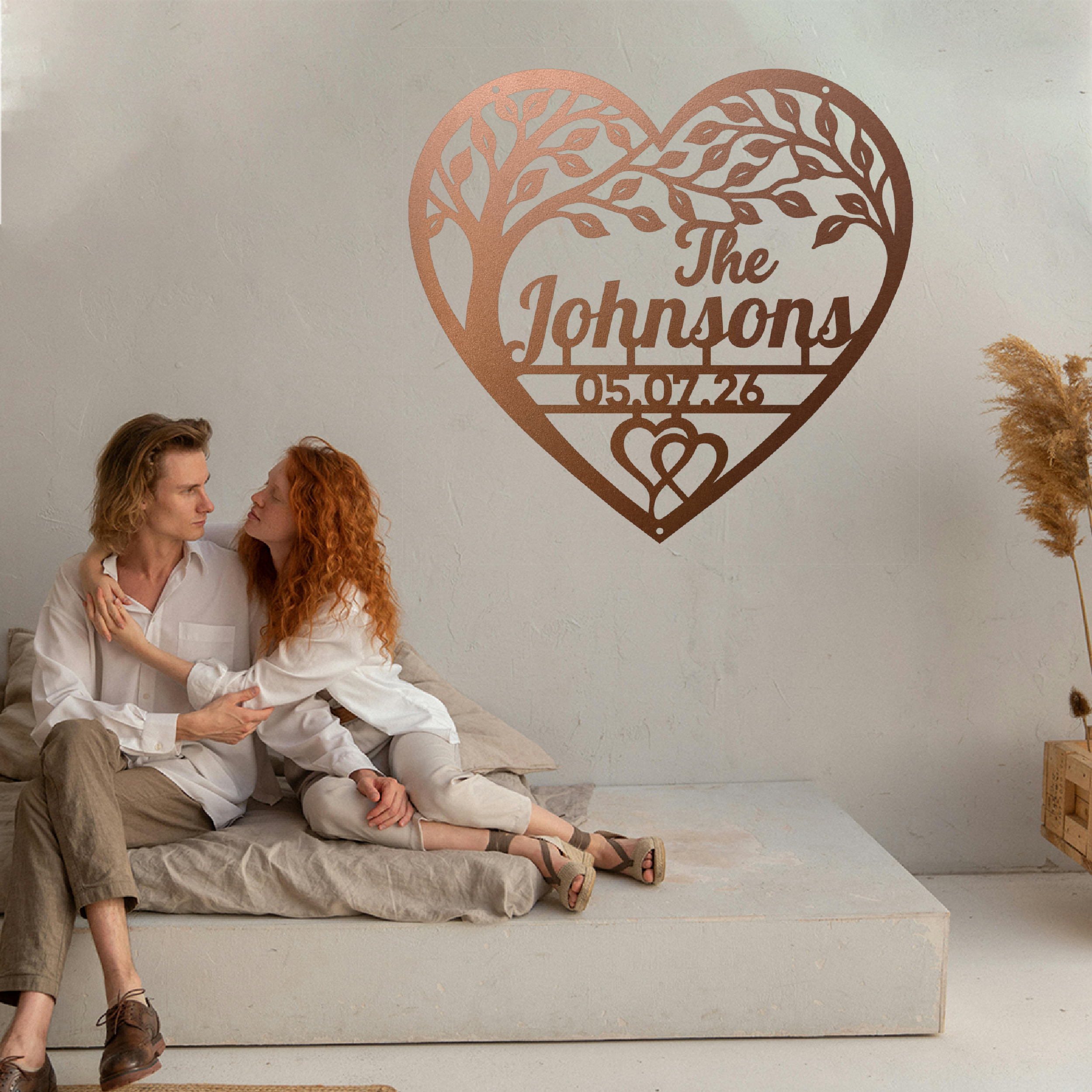 Custom family established metal sign personalized with last name and date