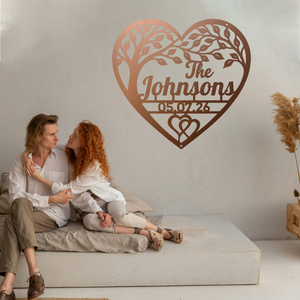 Custom family established metal sign personalized with last name and date