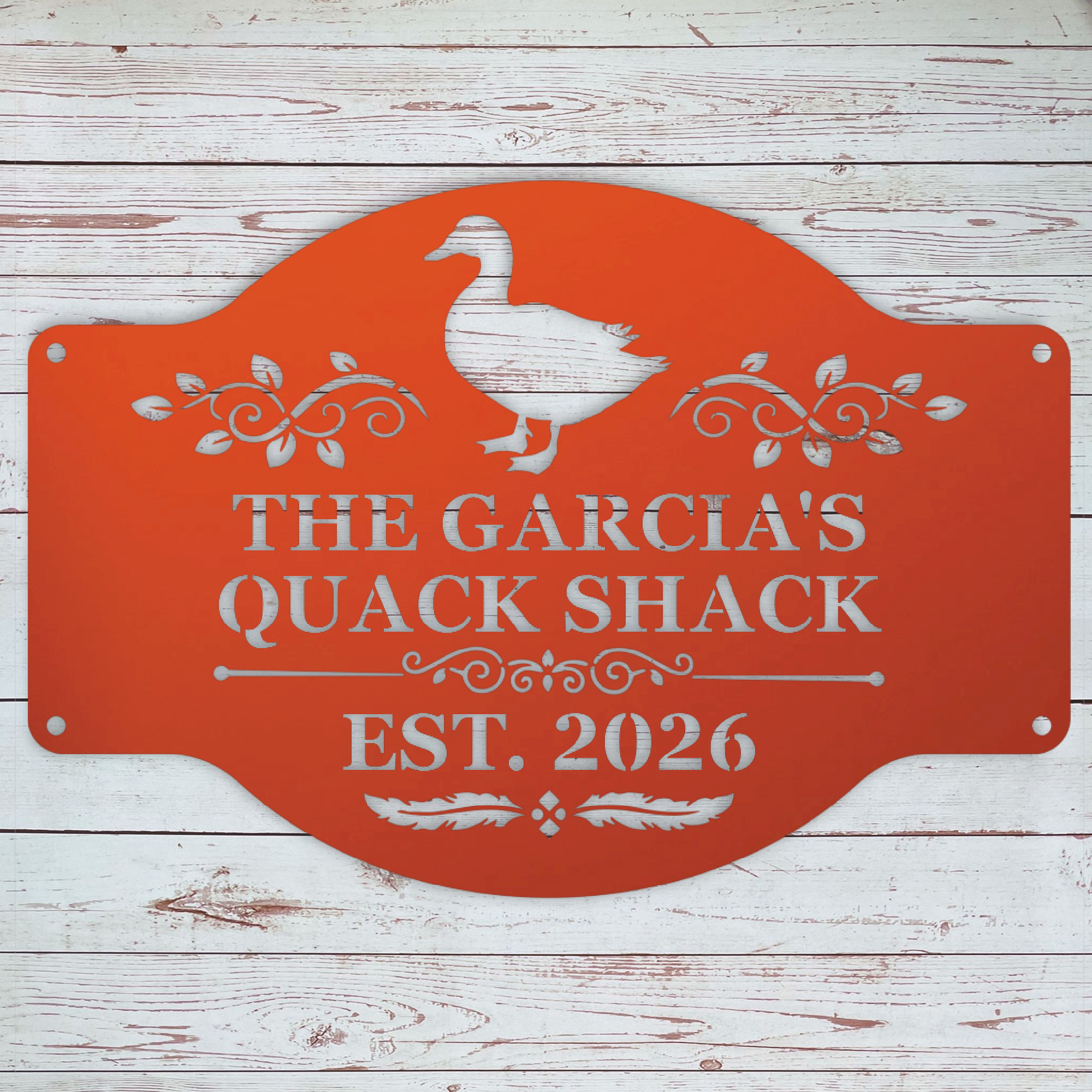Duck coop sign available in multiple colors and sizes