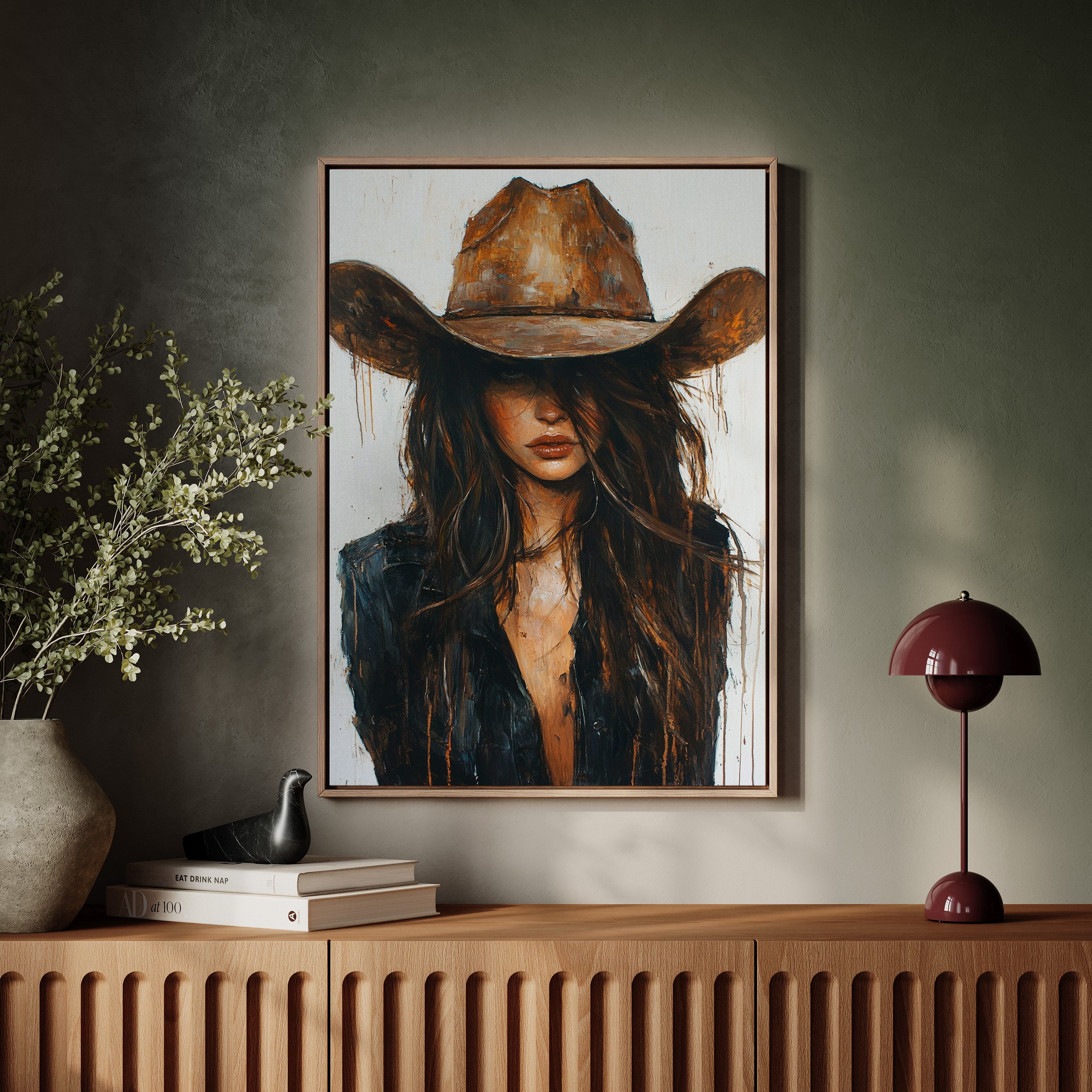 desert cowgirl print for western office