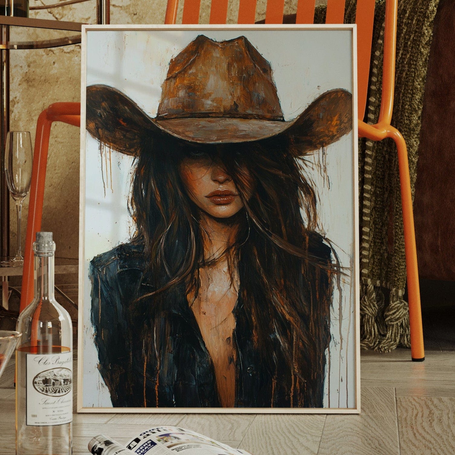 western portrait wall art for ranch home or boutique space