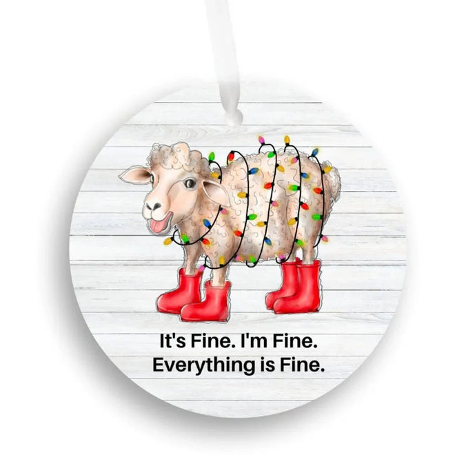 Funny Sheep Christmas Ornament | Farmhouse World