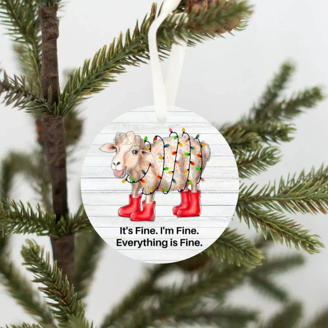 Funny Sheep Christmas Ornament | Farmhouse World