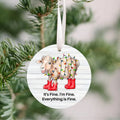 Funny Sheep Christmas Ornament | Farmhouse World