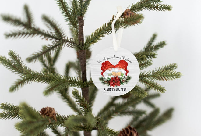 Gnome Christmas Ornament - We Wish You A Merry Christmas | Farmhouse World