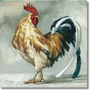 Gregory Peck Farm Rooster Wrapped Canvas Wall Art - 5" to 14" Sizes | Farmhouse World