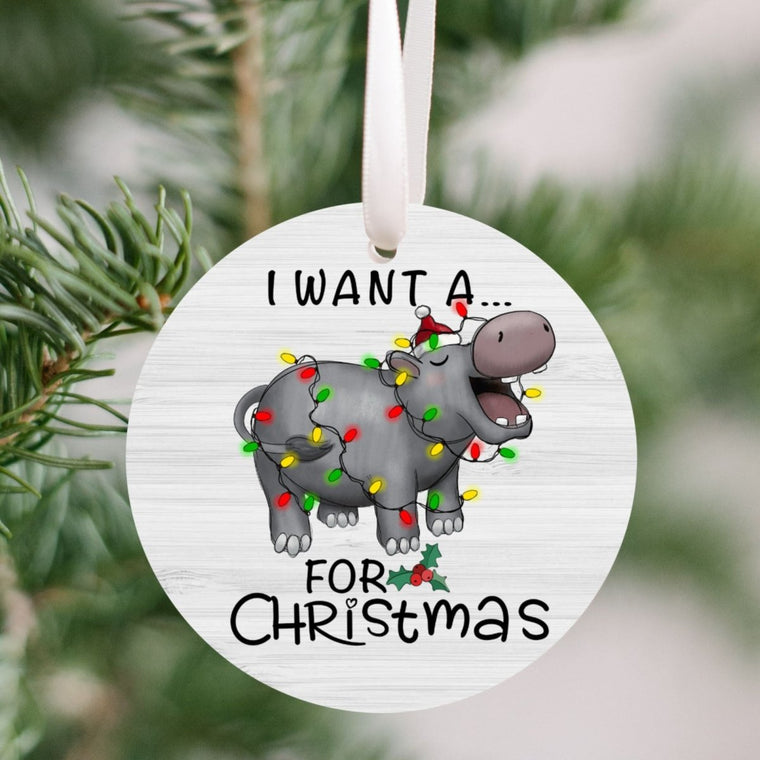 Hippopotamus Christmas Ornament | Farmhouse World