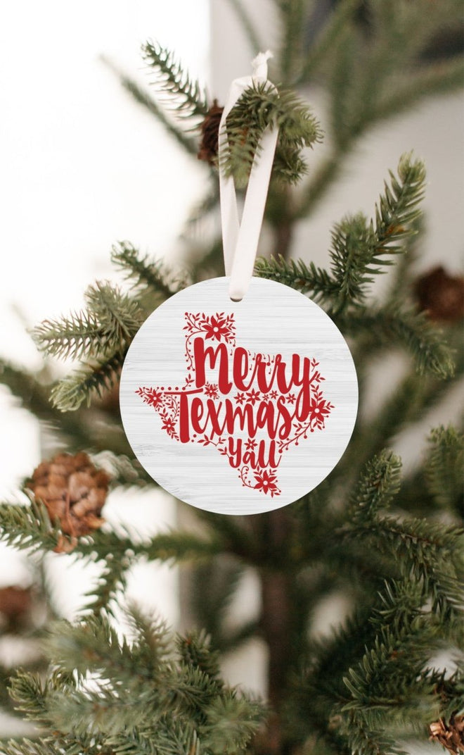 Merry Texmas Y'all - Texas Chrismas Ornament | Farmhouse World