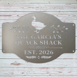 Personalized duck farm sign with custom top middle and bottom text