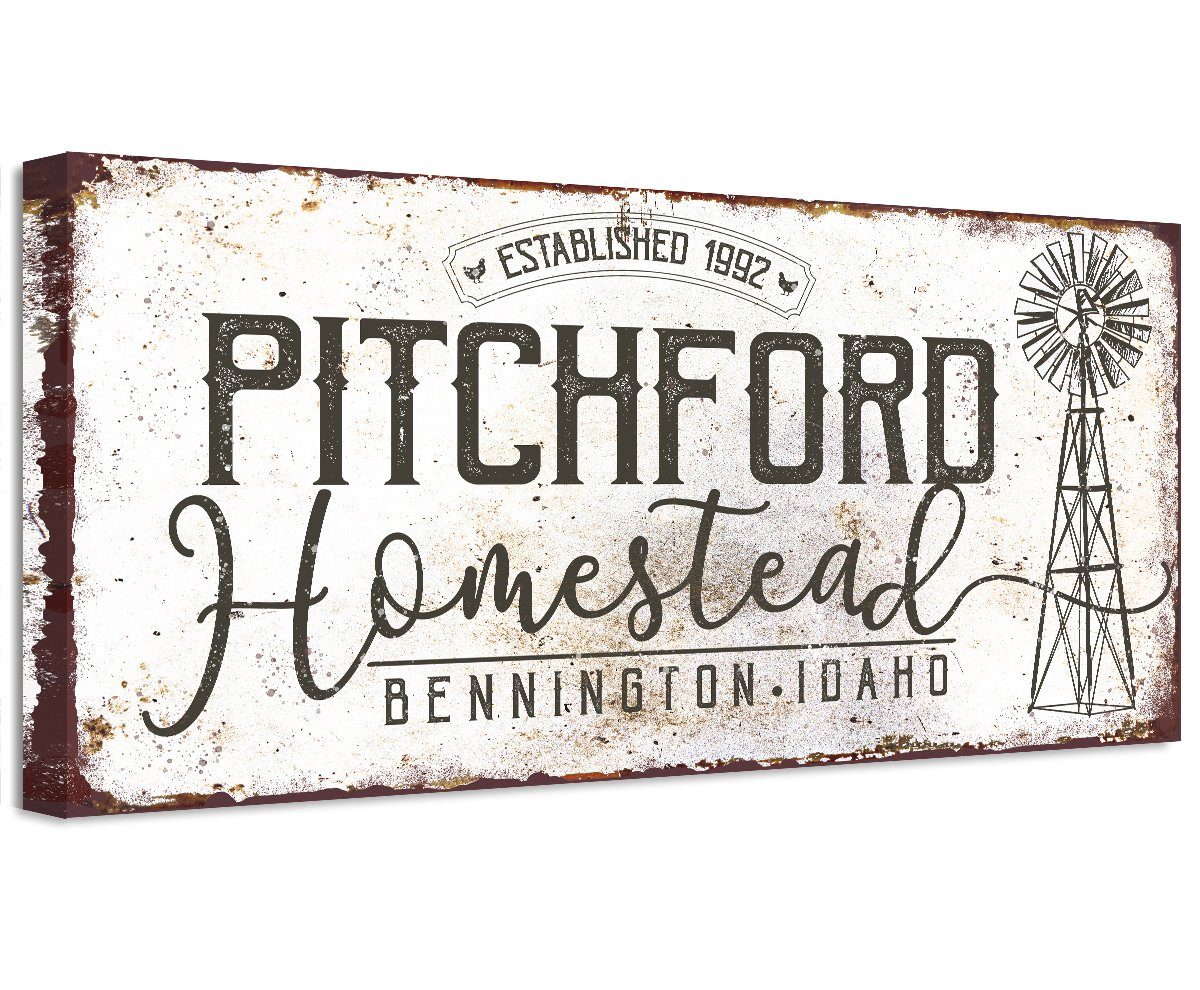 Personalized Homestead Windmill Wall Art | Canvas & Poster