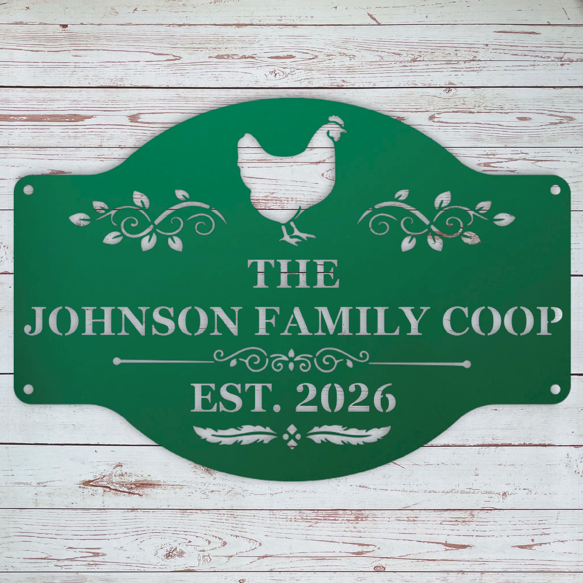 Personalized hen house decor sign for backyard chicken keepers and farm families