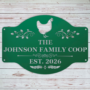 Personalized hen house decor sign for backyard chicken keepers and farm families