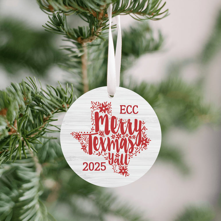 Personalized Merry Texmas Y'all Ornament