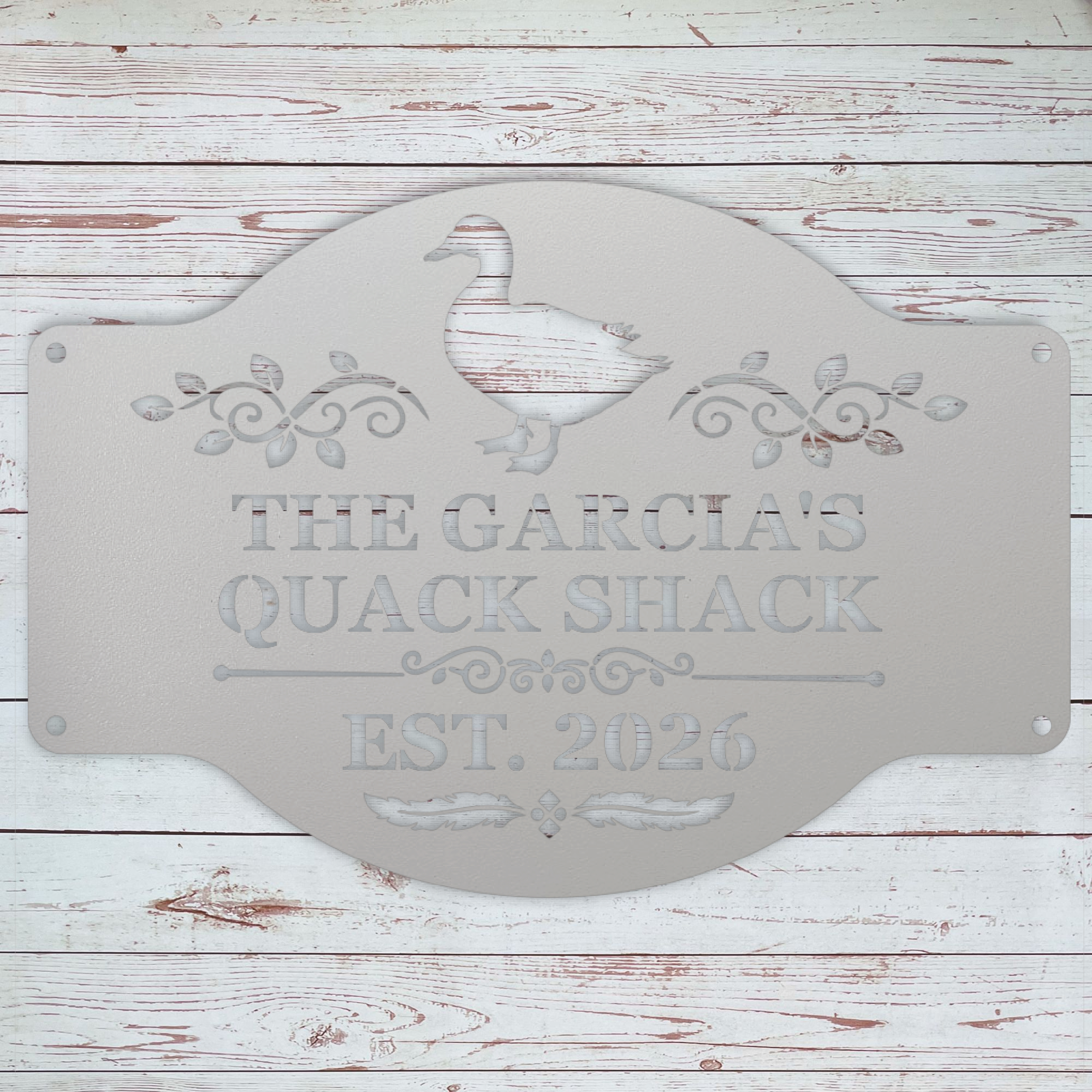 Custom Quack Shack sign for duck coop door or outdoor wall