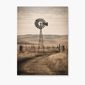 rustic windmill wall art in sepia farmhouse style