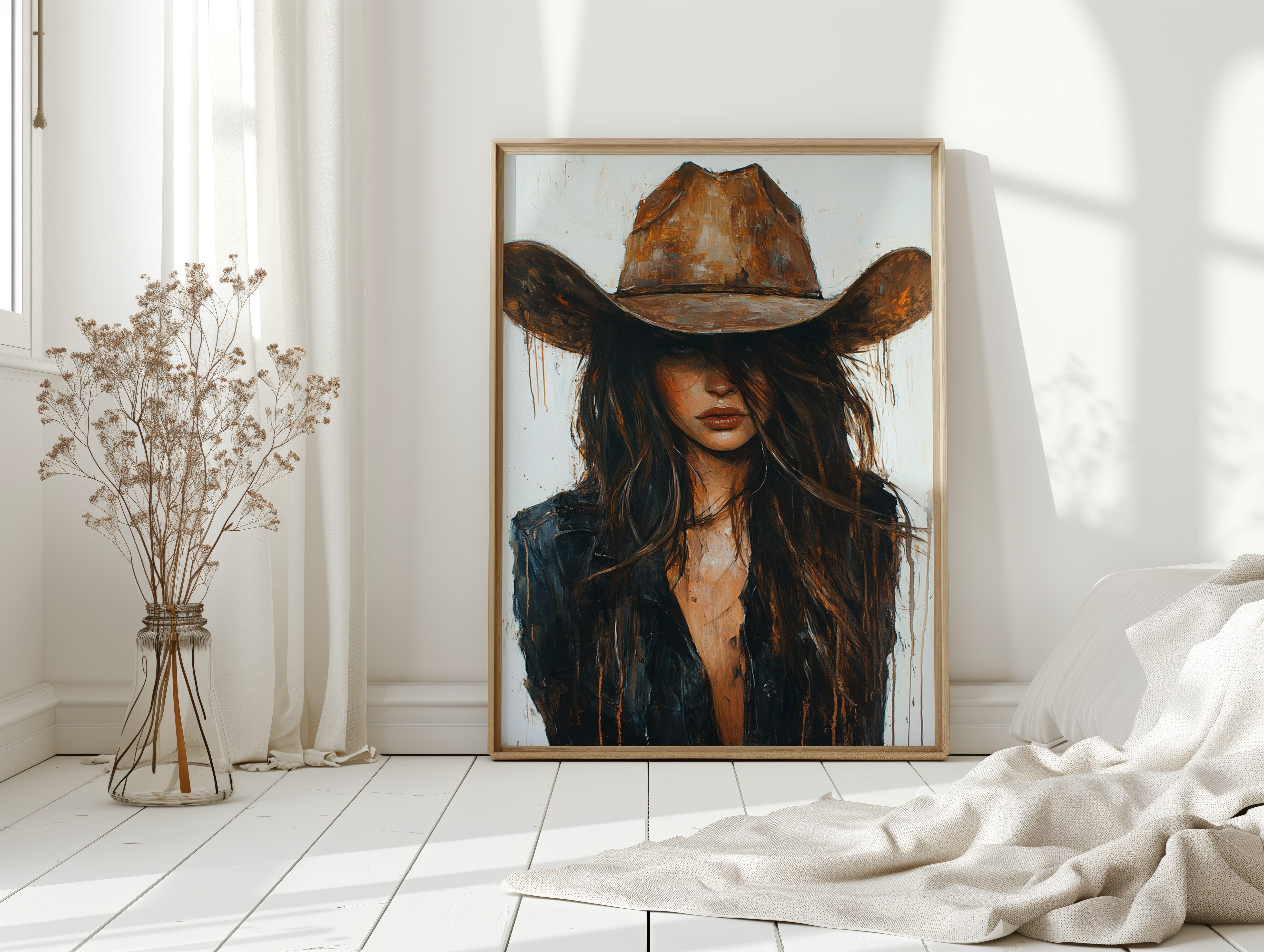 desert cowgirl print for western office or dressing room