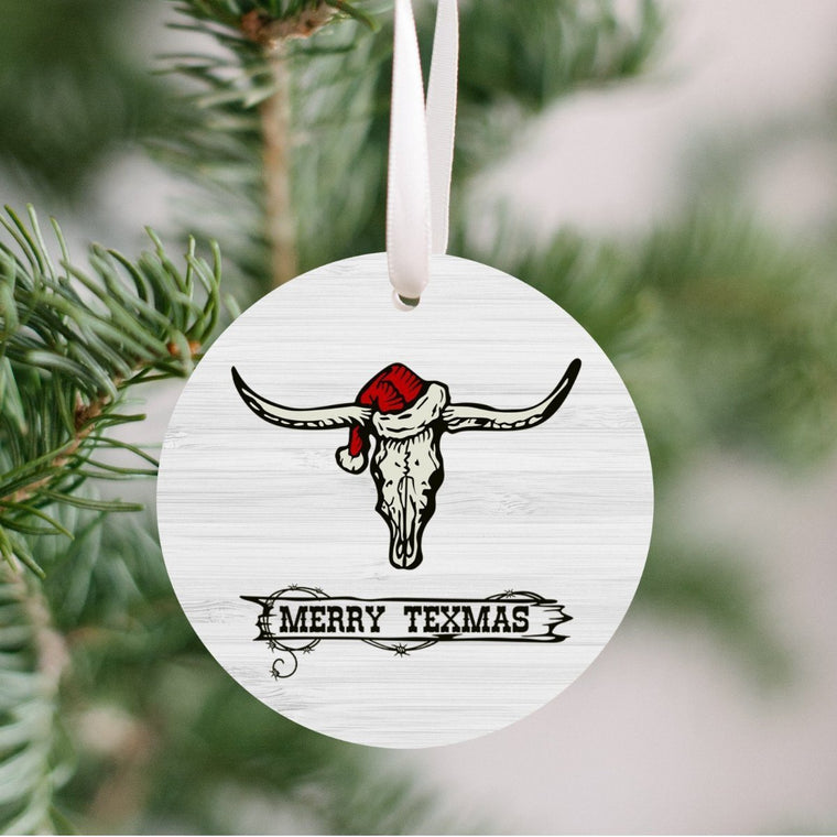 Texas Christmas Ornament - Longhorn Merry Texmas | Farmhouse World