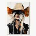 Bold Western Cowgirl Wall Art, Modern Ranch Canvas Print