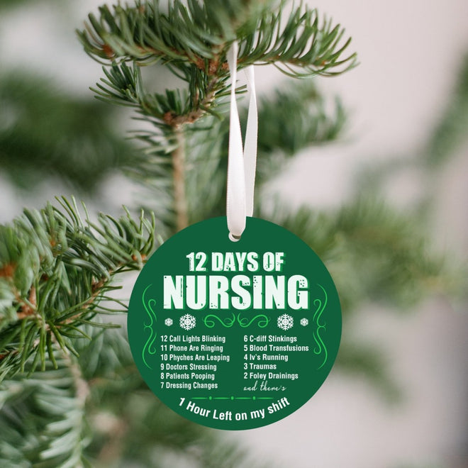 12 Days of Nursing Christmas Ornament for Nurses | Farmhouse World