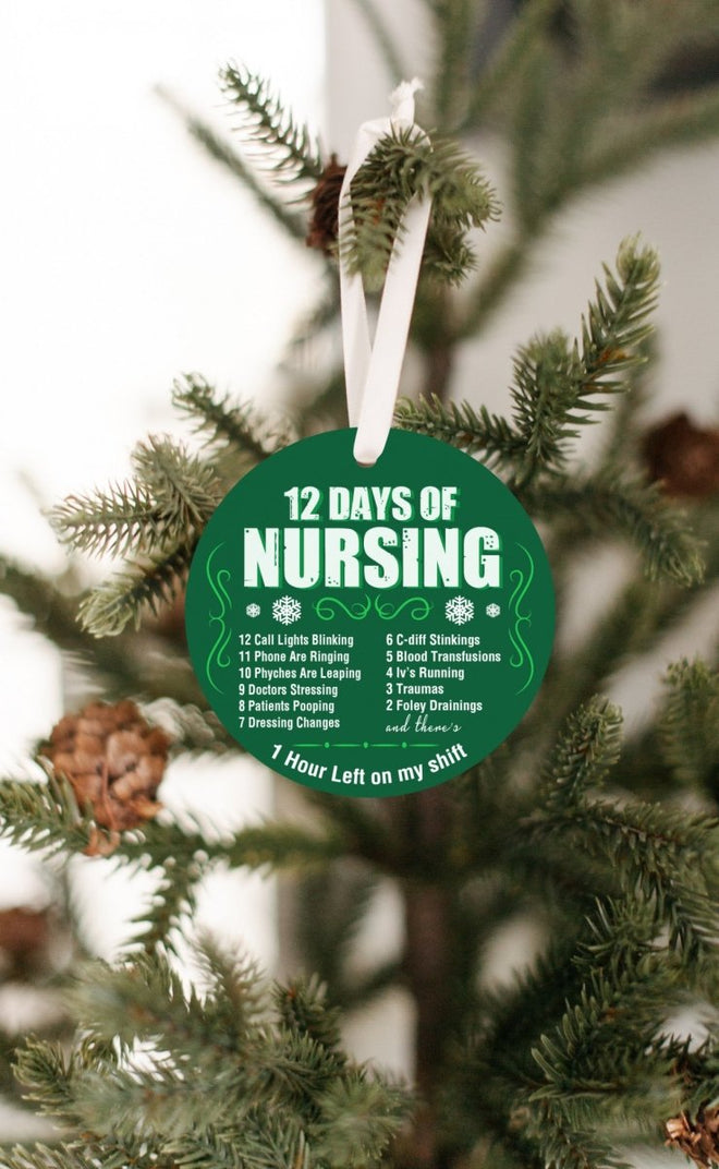 12 Days of Nursing Christmas Ornament for Nurses | Farmhouse World